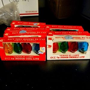 Genuine Vintage Kmart C7 1/2-5w Indoor Multi Color Bulbs (4) in Box **READ**